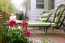 lounger on the deck of Arbour Guest House
