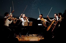 Members of the Rosebud Quartet
under the stars